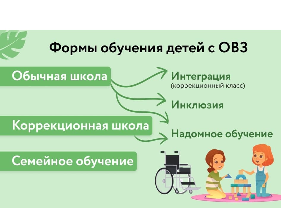 Формы обучения детей с ОФЗ.